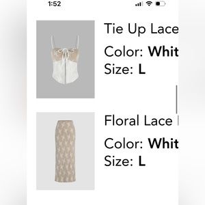 NWT Cider Lace Top & Skirt Set. Brand new I just do not need them anymore!